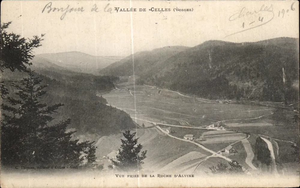 Tal von Celles (Vosges) — Aufnahme von der Roche d'Alvine — G. Thomas, Verlag in Celles - 4441 - Vorderseite