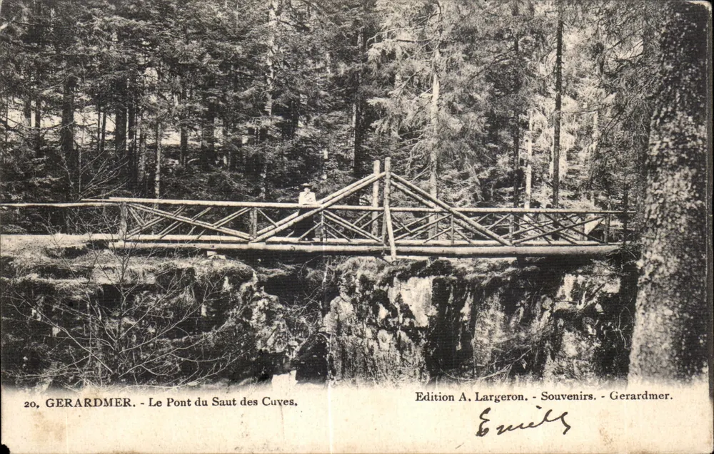 Gerardmer - Le Pont du Saut des Cuves — Edition A. Largeron. Souvenirs. - Gerardmer. - Vorderseite