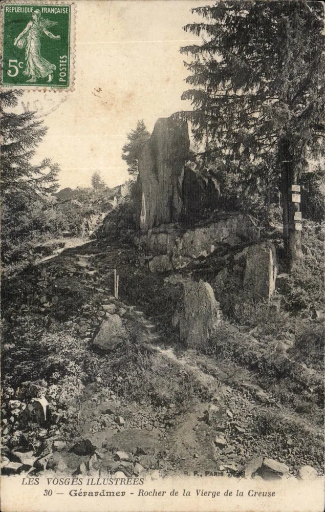 Gérardmer - Roche della Vergine della Creuse — Les Vosges Illustrées n°30, editore R. F., Parigi - Recto