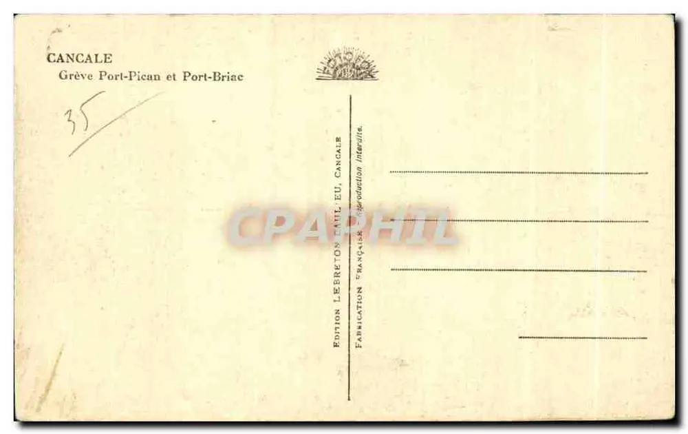 Grève Port-Pican et Port-Briac — Cancale — Édition LEBRETON, Cancale - Rückseite