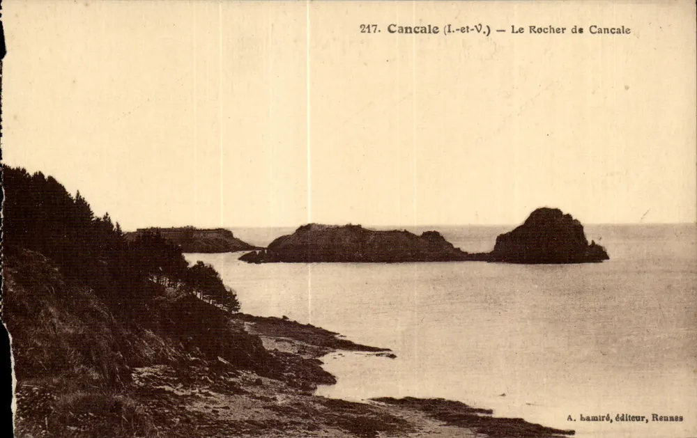 Cancale (I.-et-V.) — O Rochedo de Cancale — A. Lamiré, editor, Rennes - Frente