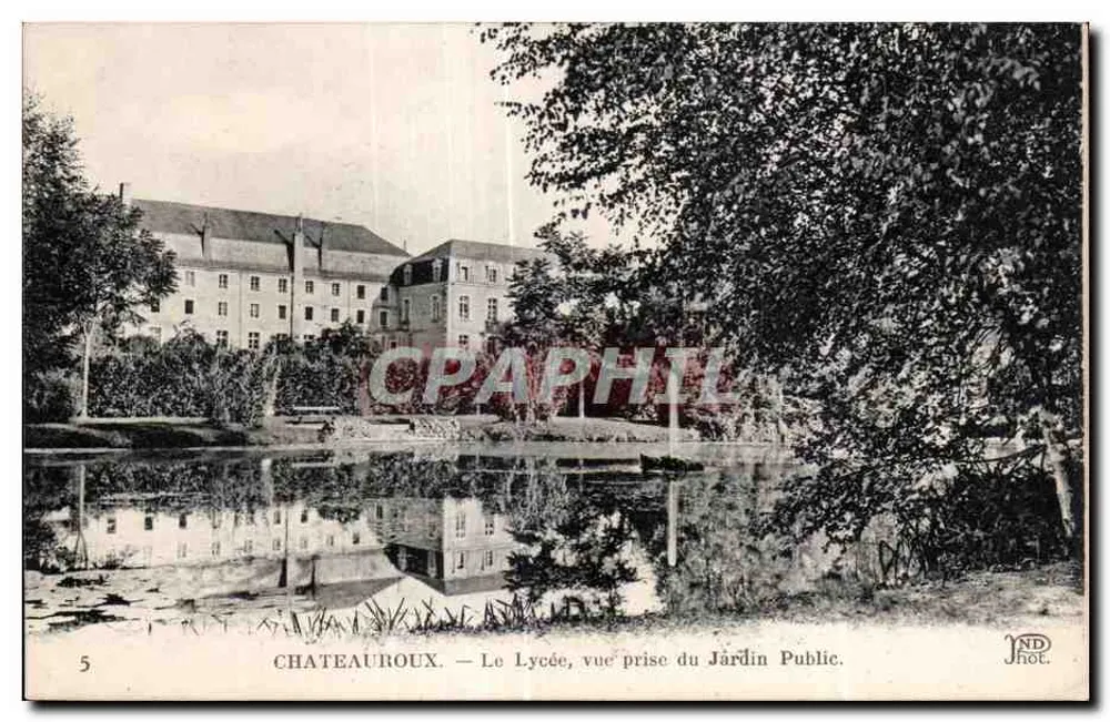 Châteauroux — Das Lycée, Ansicht vom öffentlichen Garten — ND Hot. - Vorderseite