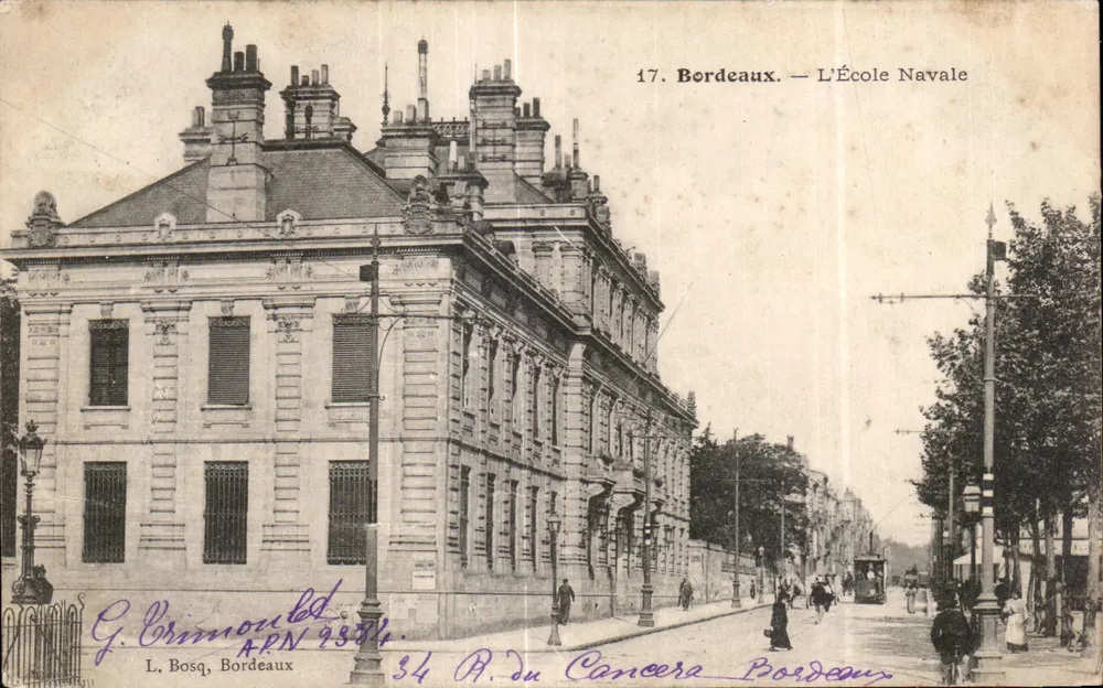 Bordeaux — A Escola Naval — L. Bosq, Bordeaux, n° 9384 - Frente