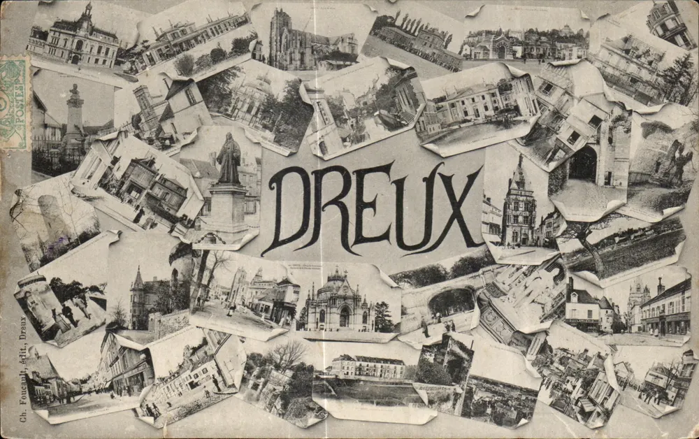 Dreux — collage de vues — Ch. Foucault, edição Dreux - Frente