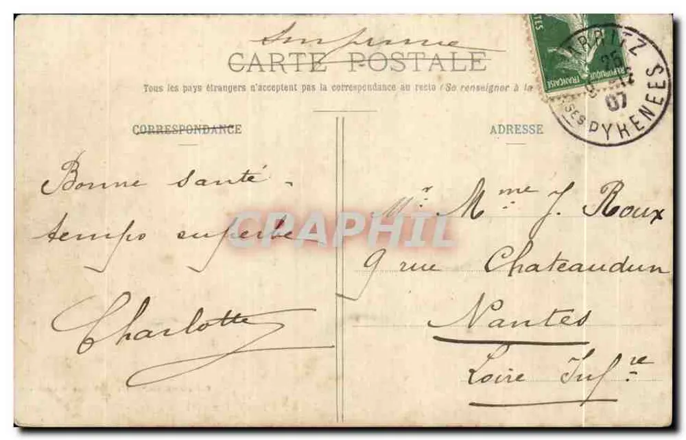 Biarritz - La Grande Plage — Sammlung Goron, Fotoverlag, Talence (Gironde) — Nr. 95 - Rückseite