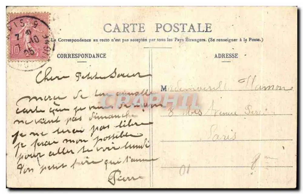 Biarritz pittoresk — Sturm vom 2. Februar 1904 — Kirche Saint-Eugénie — Nr. 126 — Ausgabe A. Simons - Rückseite