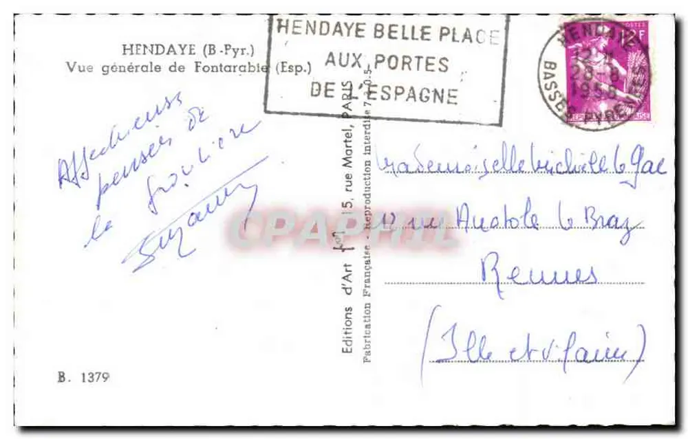 Fontarable (Espanha) — Vista geral — Éditions d'Art, Paris, n° B. 1379 - Verso