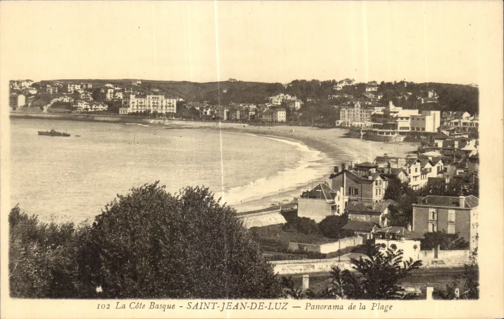 Saint-Jean-de-Luz — Panorama der Strand — Bromotype Gaultreau, Léon (Gironde) - Vorderseite
