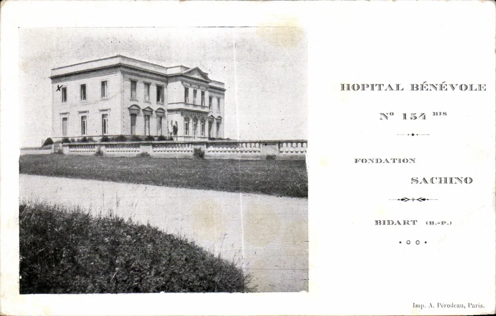 Ospedale Benefico N° 154 bis — Fondazione Sachino — Imp. A. Pérodeau, Parigi - Recto