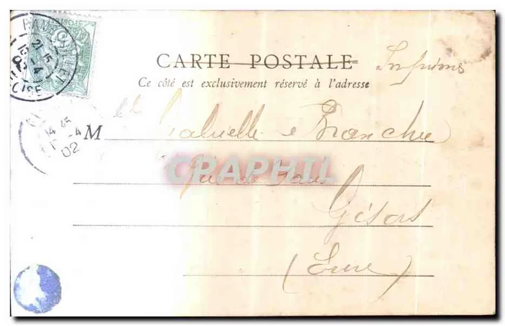 O Castelo e o Lago — Rambouillet — B.F., Paris - Verso