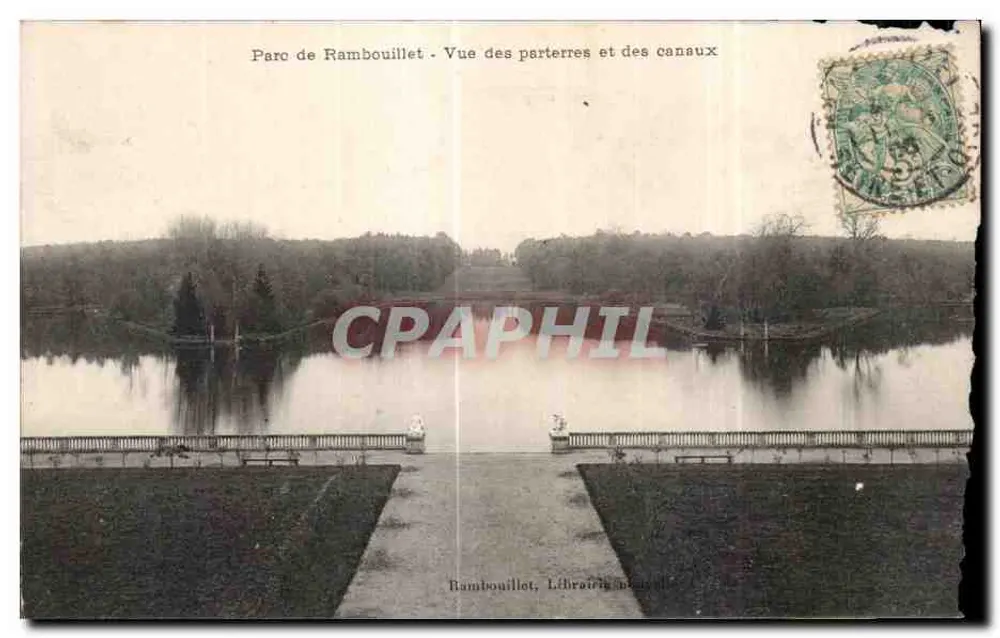 Parc de Rambouillet — Ansicht der Parterres und Kanäle — Lefranc & Cie, n° 14 - Vorderseite