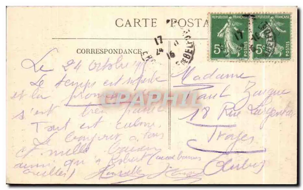 Belfort — Estátua « Quand Même » — Obra de A. Mercier, Edit. Cardot, Belfort, 1914-15 - Verso