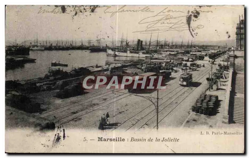 Marseille : Ansicht des Bassins de la Jolielle — L. B. Paris-Marseille, Nr. 5 - Vorderseite