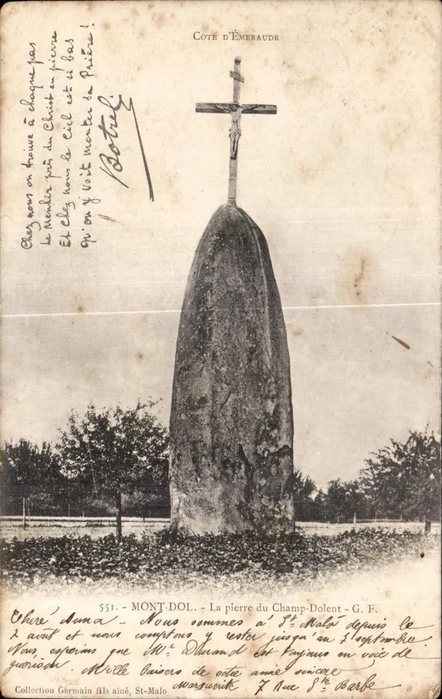 Pierre du Champ-Dolent — Mont-Dol — G. F. — Cote d'Émeraude - Vorderseite