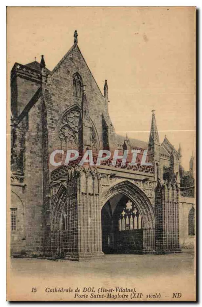 Catedral de DOL (Ille-et-Vilaine) — Porta Saint-Magloire (século XII) — ND - Frente