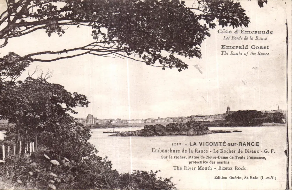 DIE VICOMTÉ-sur-RANCE — Mündung der Rance, Der Rocher de Bizeux — G.F. — Verlag Guérin, St-Malo (1.-et-V.) - Vorderseite