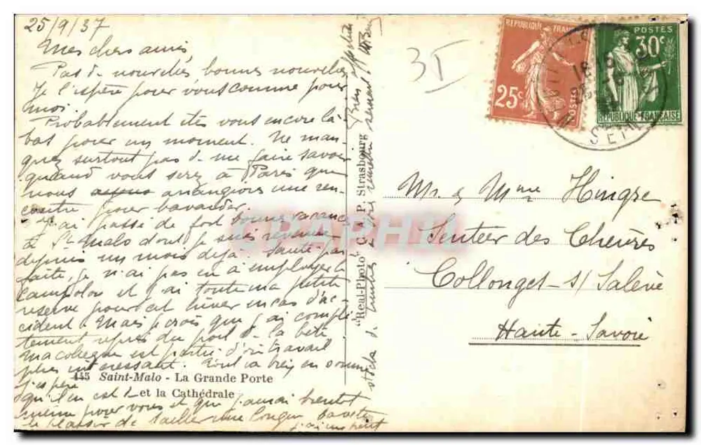 Saint-Malo — Die Große Pforte und die Kathedrale — Verlag AP - Rückseite