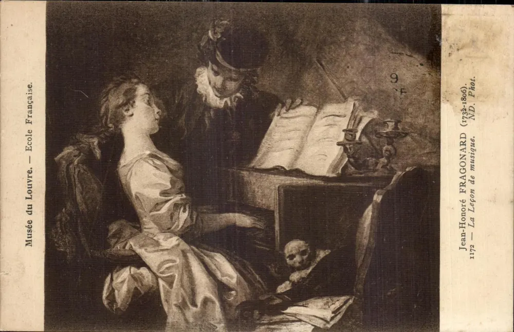 Jean-Honoré Fragonard — La Leçon de musique — Musée du Louvre — École Française - Vorderseite
