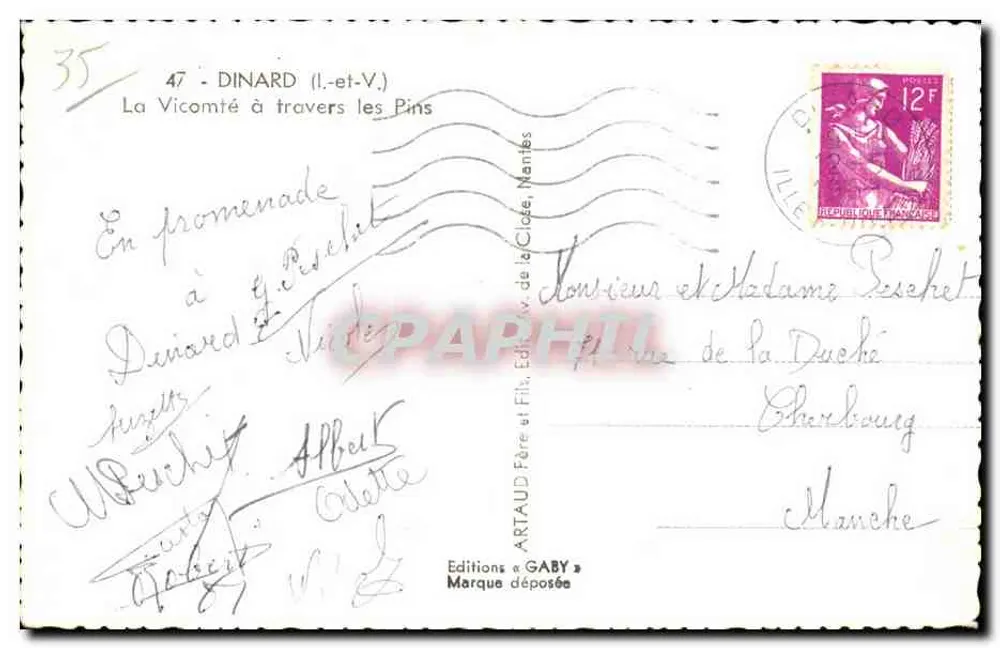 Dinard (Il.-et-V.) — A Vicomtade através dos Pinheiros — Edições Gaby - Verso