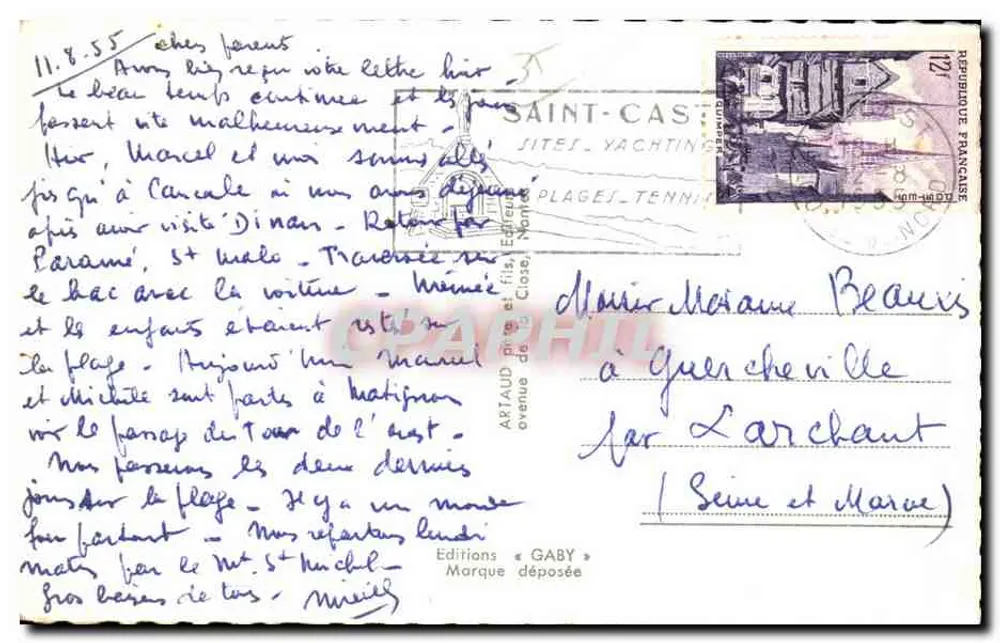 A Costa da Esmeralda — Mont-Saint-Michel, Dinard, St-Lunaire, St-Briac, St-Jacut, St-Cast, Cap Fréhel, St-Briac-Lancieux, Fort La Latte, Sables d'Or, Erquy, Le Val André — Edições Gaby - Verso