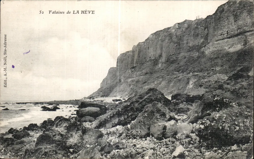 Falésias de LA HÈVE — vista das falésias e da margem — Edit. A.-M. Noël - Frente