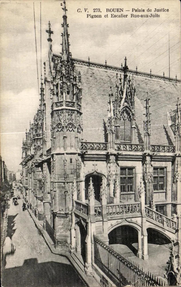 Rouen — Palais de Justice — Pignon et Escalier Rue-aux-Juifs - Vorderseite