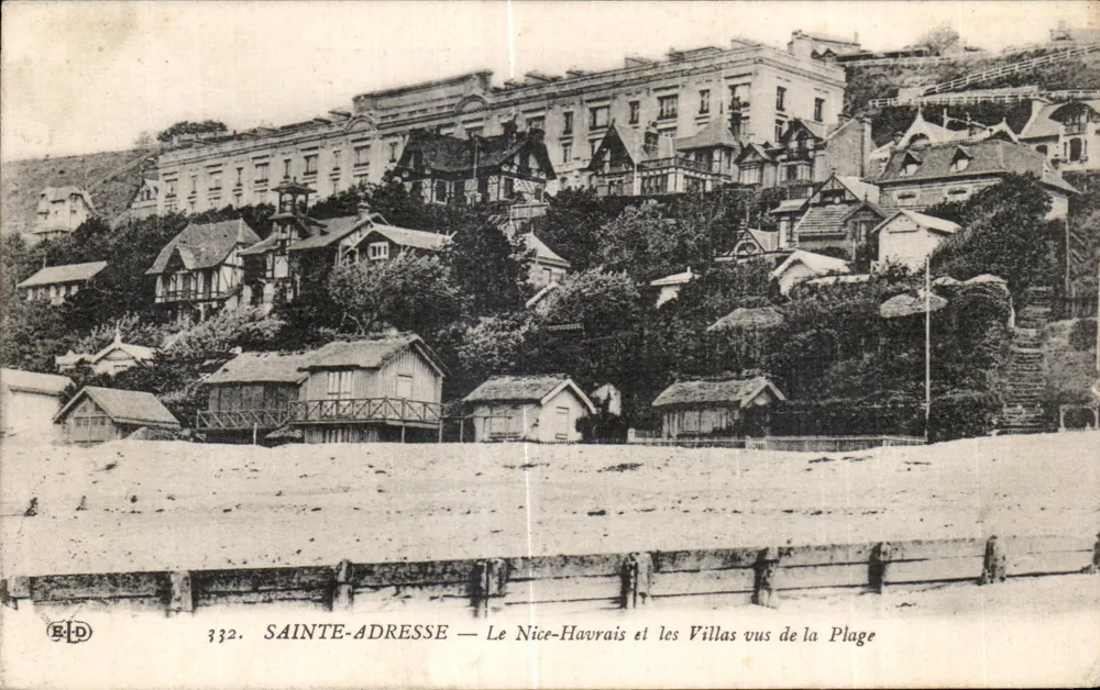 Sainte-Adresse — Der Nice-Havrais und die Villas von der Strandseite gesehen — ELD, n° 332 - Vorderseite