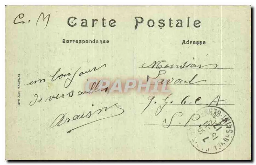 Versailles — Basen przy Piramidzie — wydawca E.D.A. n°402 - Rewers