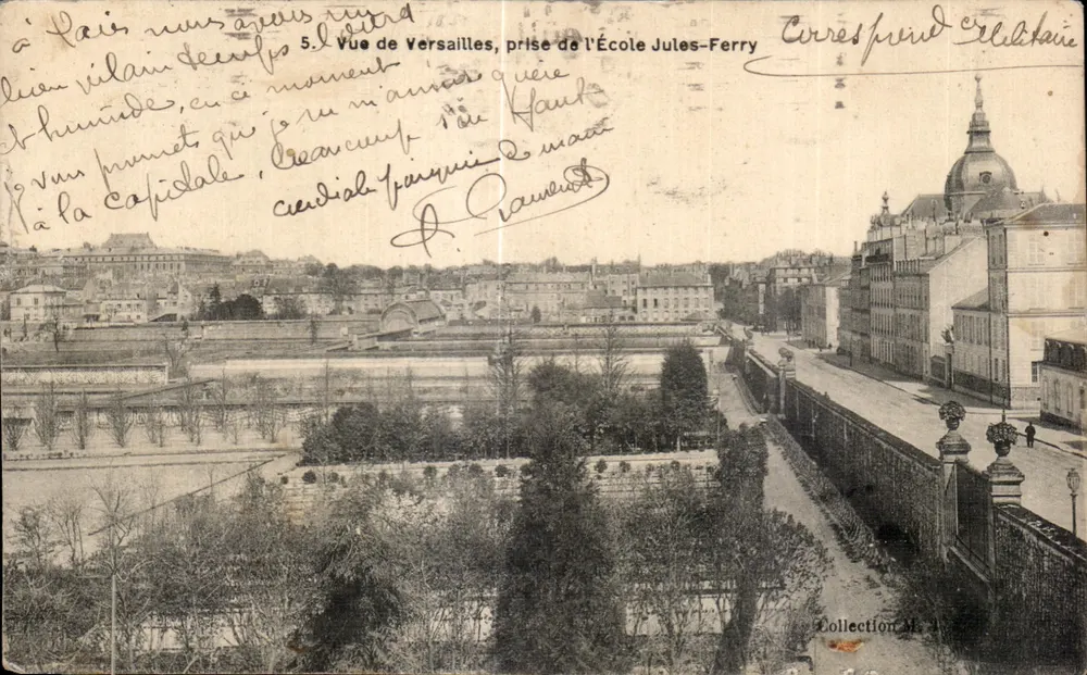 Vista de Versalhes, vista da Escola Jules-Ferry — Coleção Sr. P. — editor não identificado - Frente