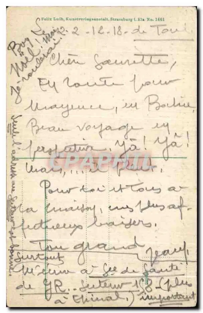 हैगेनौ, रेलवे स्टेशन — रेलवे स्टेशन के भवन का दृश्य — प्रकाशक फेलिक्स लुइब, स्ट्रासबर्ग - पीछे