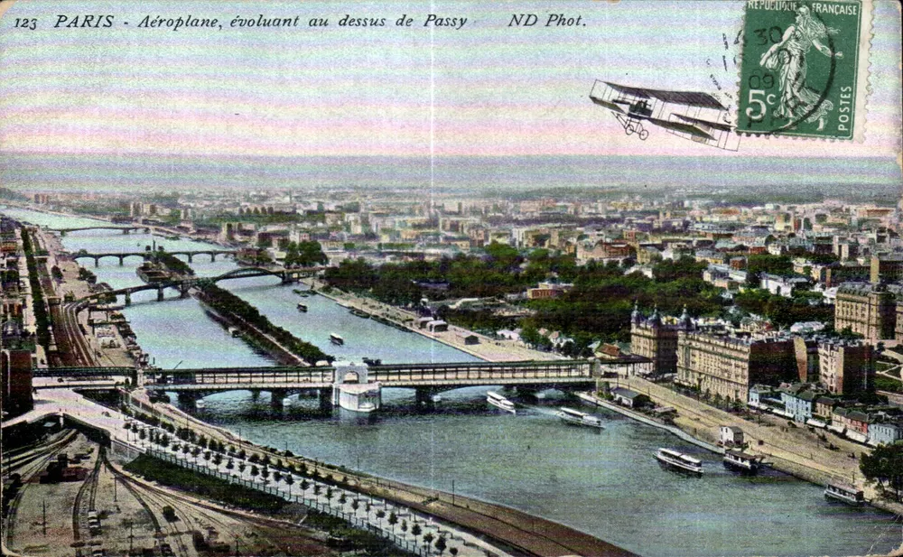 PARIS - Flugzeug über Passy — ND Phot. — n°123 - Vorderseite