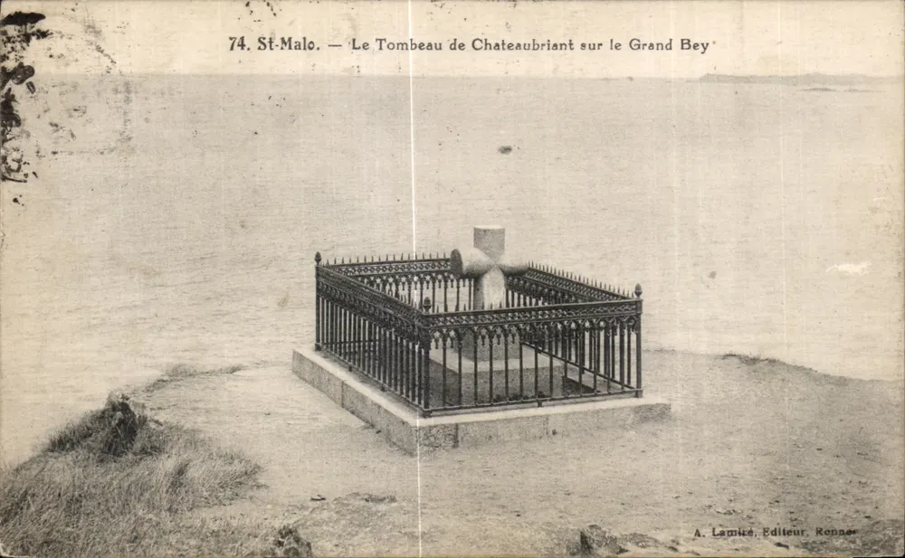 St-Malo — Das Grab von Chateaubriant am Grand Bey — A. Lamite, Verlag, Ropner - Vorderseite