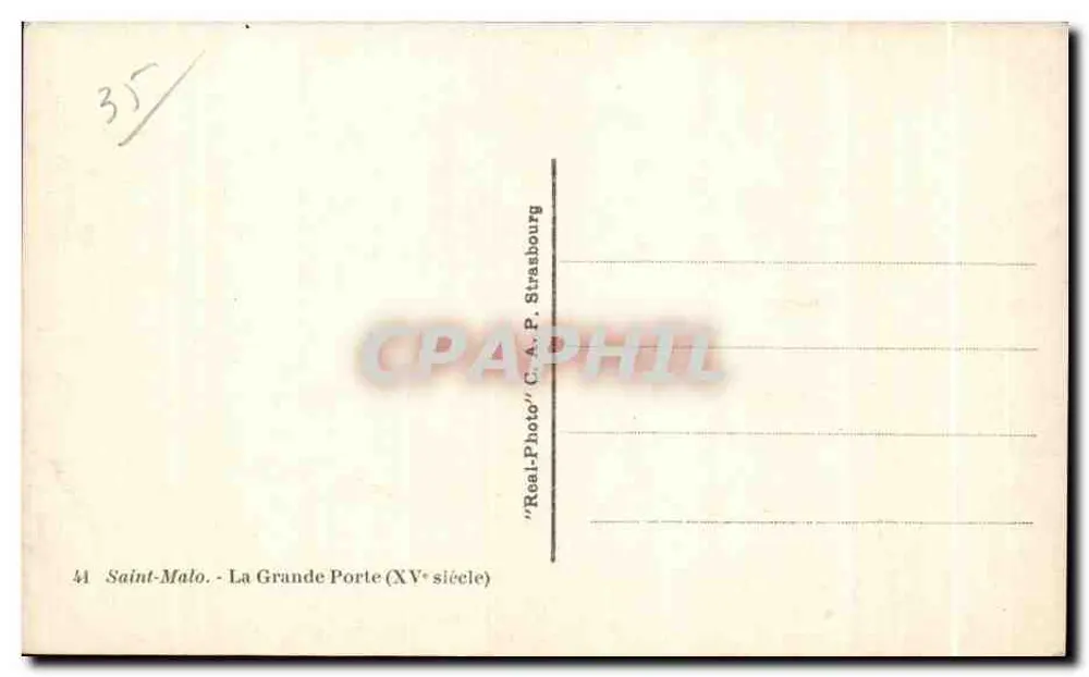 Saint-Malo - Die Grande Porte (15. Jahrhundert) — Verlag C.A.P. Straßburg, Nr. 44 - Rückseite