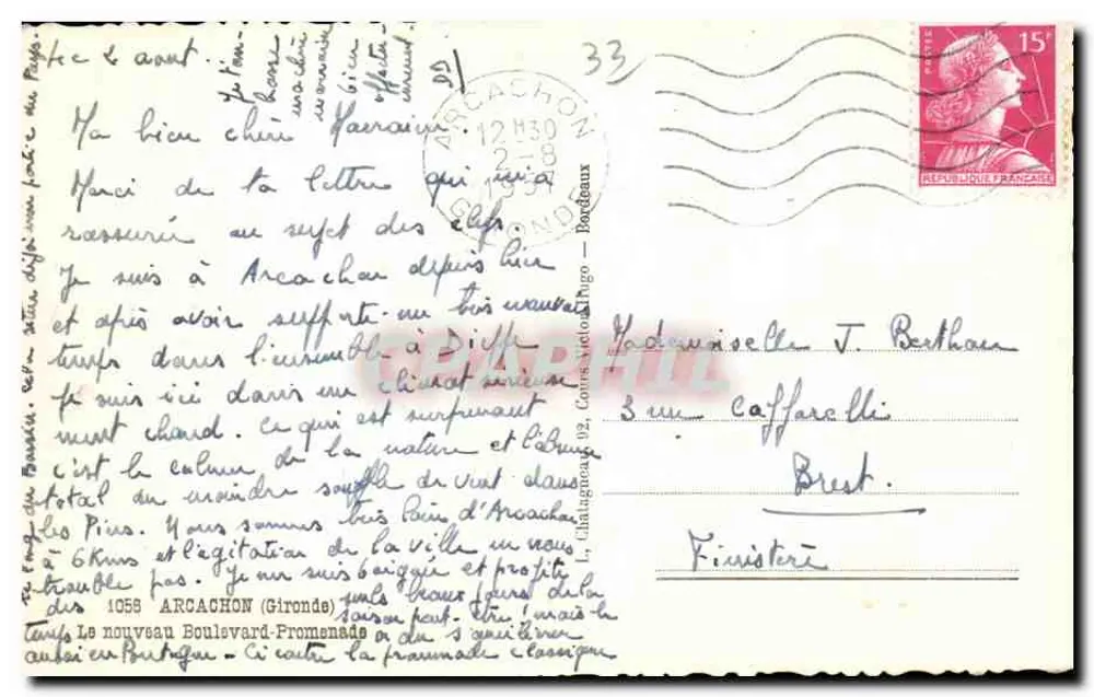 Arcachon — Novo Boulevard Promenade — Editor Elie - Verso