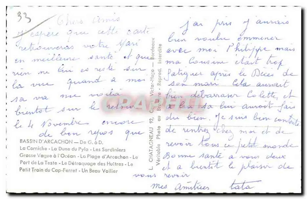 Bassin d'Arcachon — Colagem de cenas — L. Chatagneau, Bordeaux - Verso