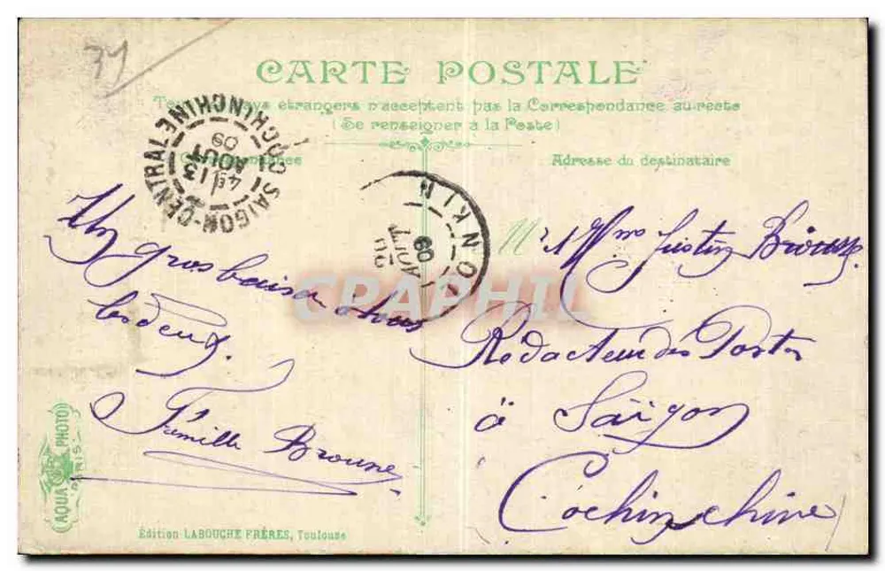 Toulouse. Kreuzung Lafayette und Boulevard de Strasbourg — Ausgabe Labouche Frères, Toulouse, n° 2767 - Rückseite