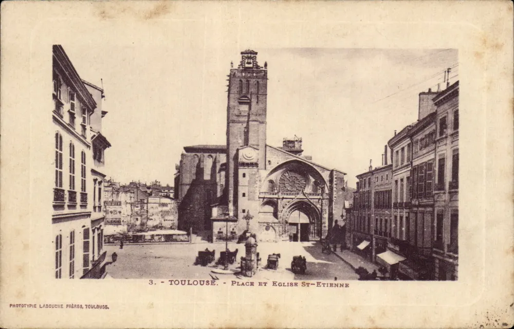 Toulouse - Platz und Kirche Saint-Étienne — Phototypie Labouche Frères, Toulouse, n°3 - Vorderseite