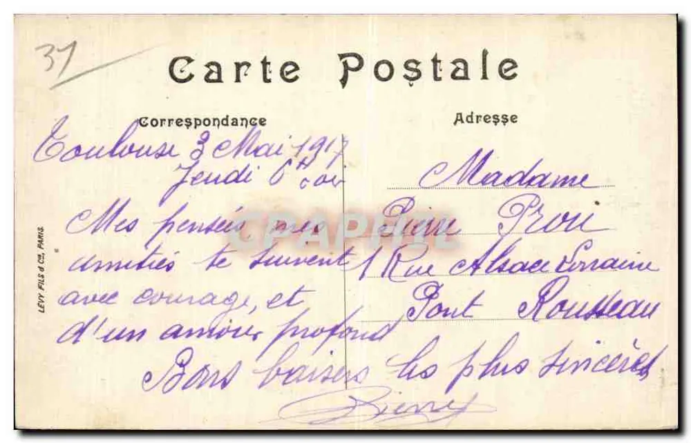 Toulouse — Allées Lafayette, Ansicht vom Square — G. P. - Rückseite