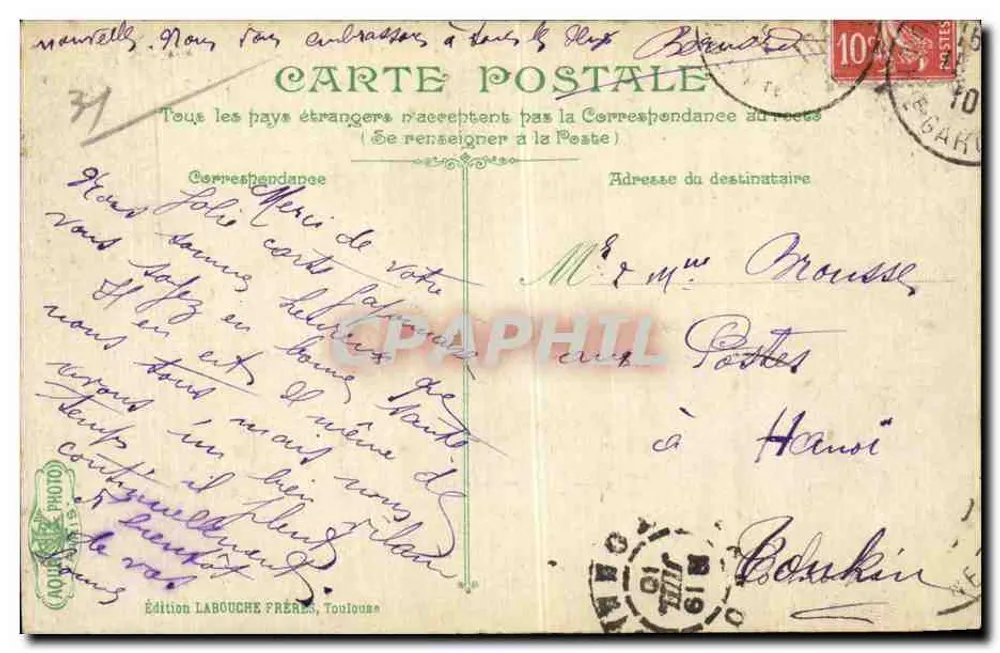 Toulouse. Der Strasbourg Boulevard (Kreuzung Malabiau) — Edition LABOUCHE FRÈRES, Nr. 2763 - Rückseite