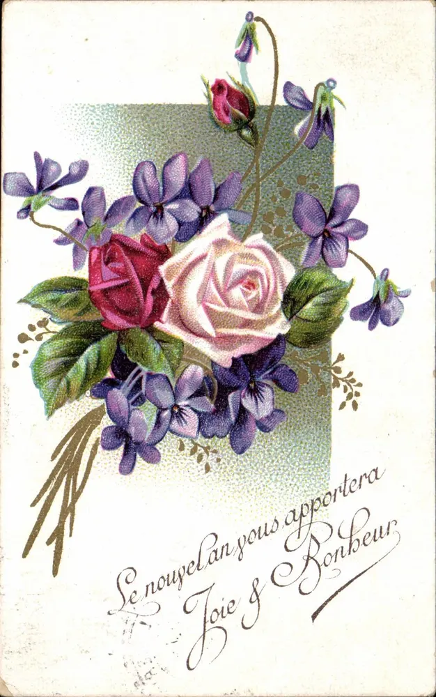 Blumenstrauß — Neujahr — Cartolina Postale - Vorderseite
