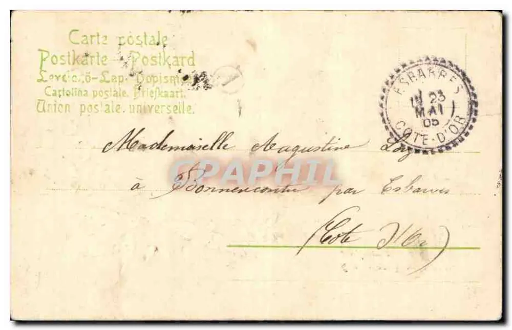 Carte postale illustrée — oiseaux et enveloppe — éditeur 'Union postale universelle' (verso) - Verso