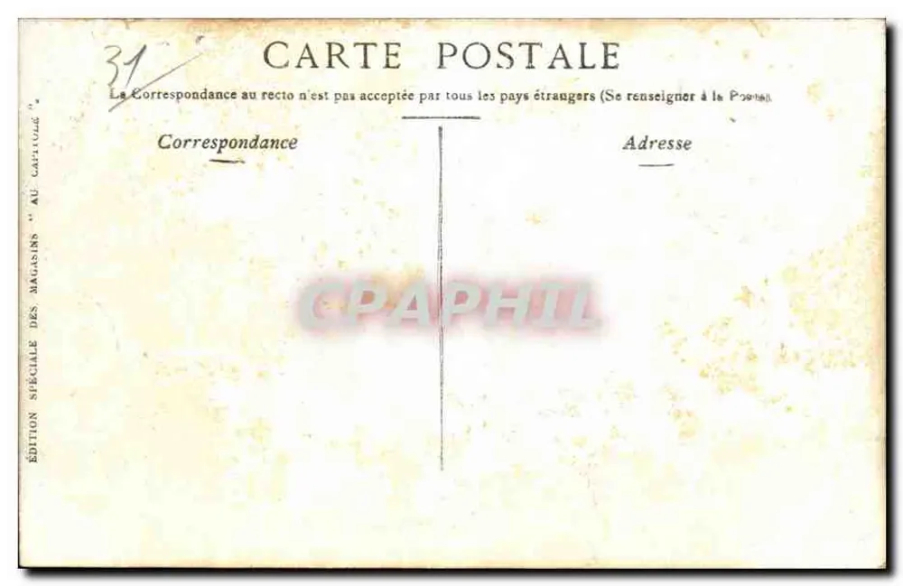 Toulouse — O Capitole — Edição especial dos Magasins 'Au Capitole' n°31 - Verso