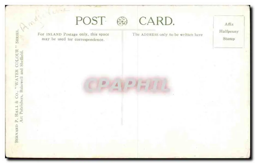 Vista perto de Aberdovey — estrada costeira e paisagem — Bernard P. Hall & Co. - Verso