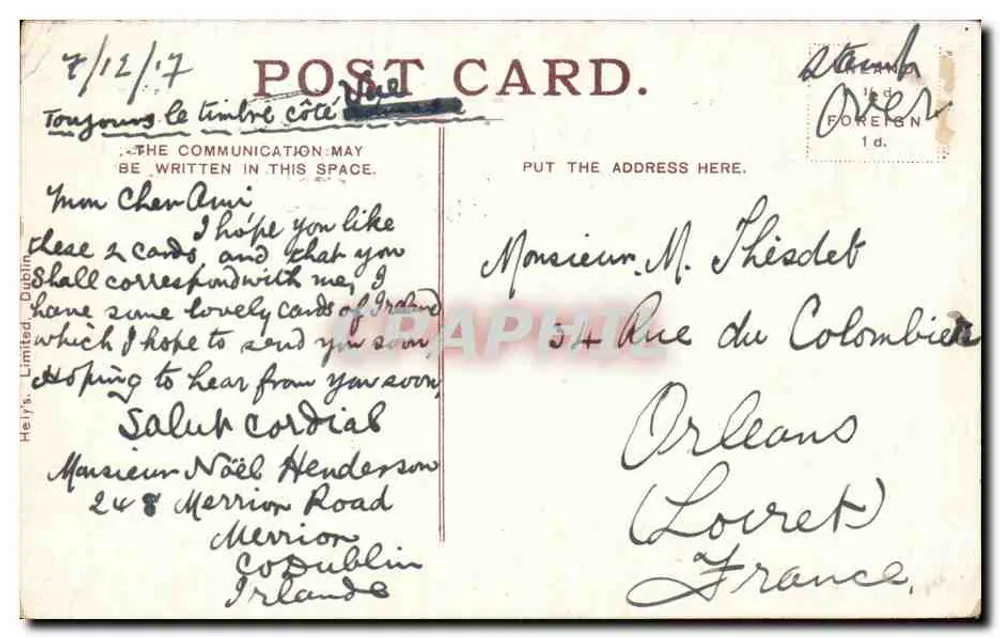 Le Pont Ferroviaire, Cahirciveen, Co. Kerry — Verlag Hely's Limited, Dublin - Rückseite