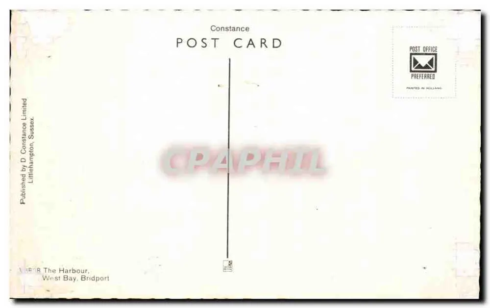 Port de Bridport — vue du port avec bateaux et voiture — éditeur D. Constance Limited - Reverso