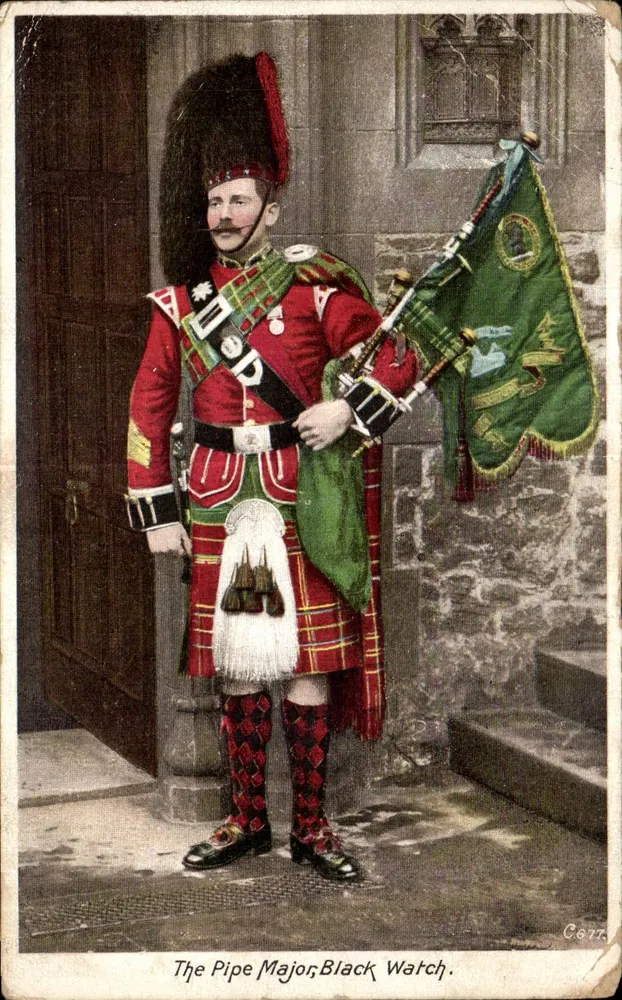 영국 - England - The Pipe Major - Black Watch - 앤티크 엽서 - 앞면