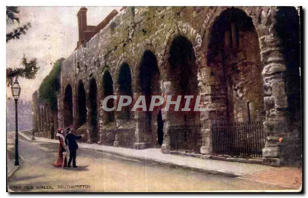 Les anciens murs, Southampton — vue historique — Raphael Tuck & Sons - Frente