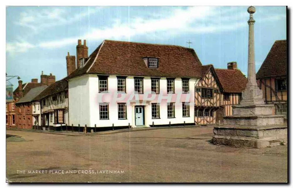 Der Markt und die Kreuz, Lavenham — Ansicht des Platzes — Verlag Salmon & Co. - Vorderseite