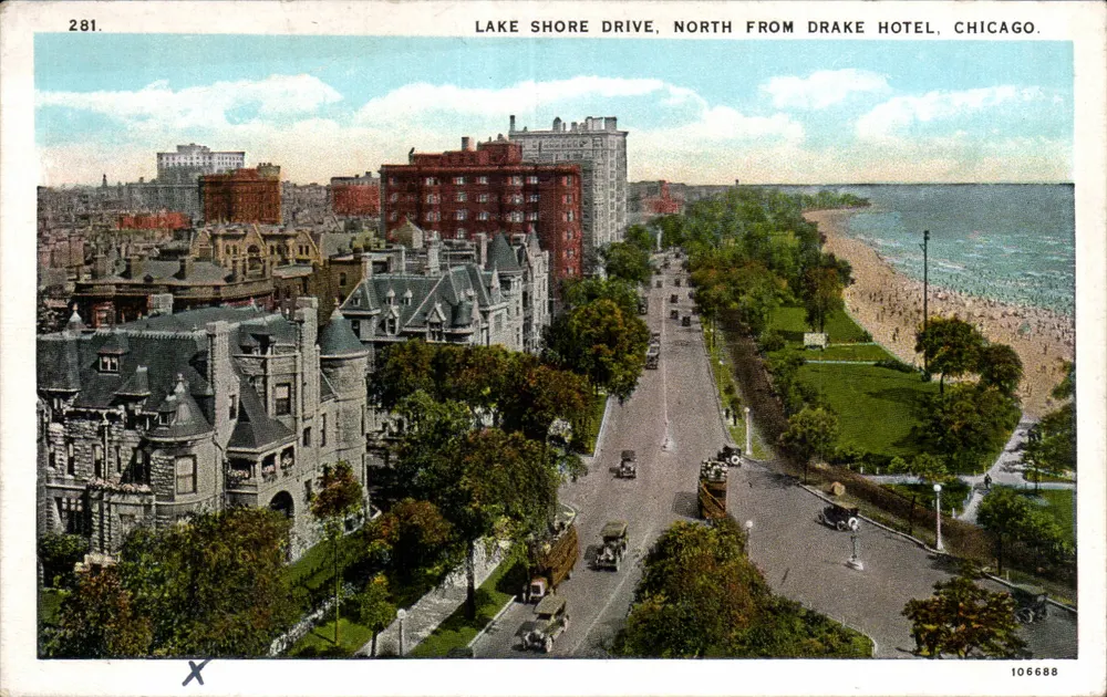 Lake Shore Drive, nördlich vom Drake Hotel, Chicago — Max Rigot Selling Co. n°281 - Vorderseite