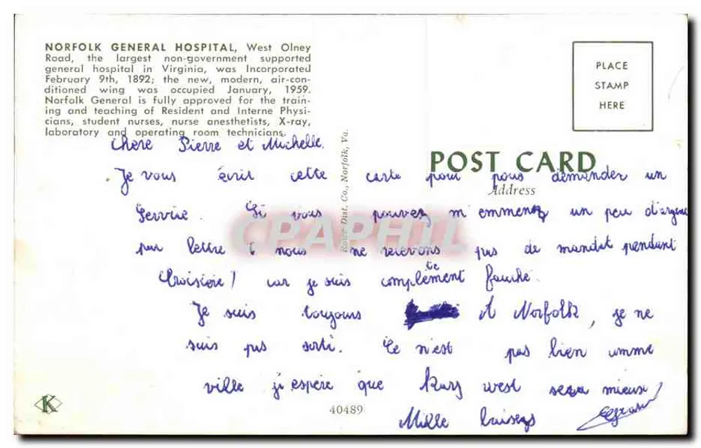 Norfolk General Hospital — West Olney Road — Norfolk, Va — editor Kater Pub. Co. - Reverso